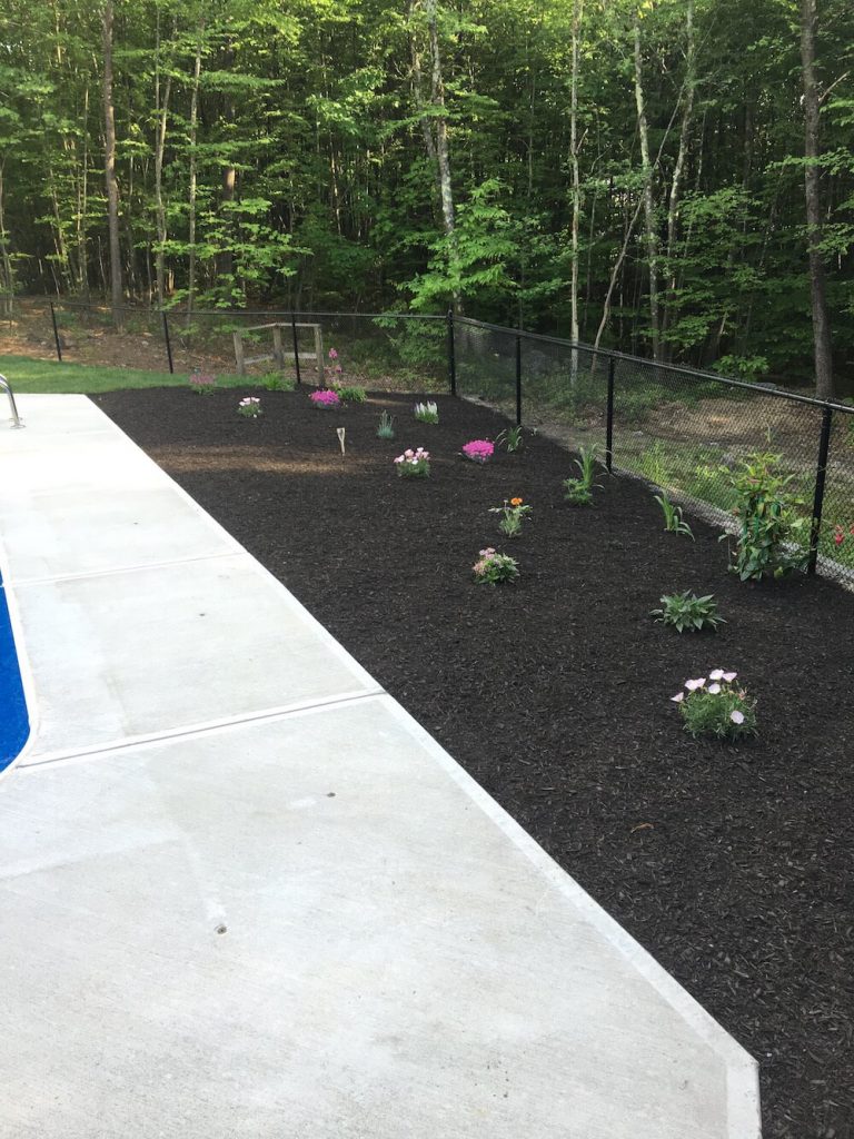 Flower bed with bark mulch Bedford, NH Picture 26