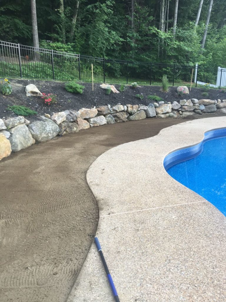 Before preparation, loam, pool