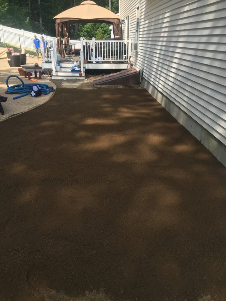 Grading for loam and sod