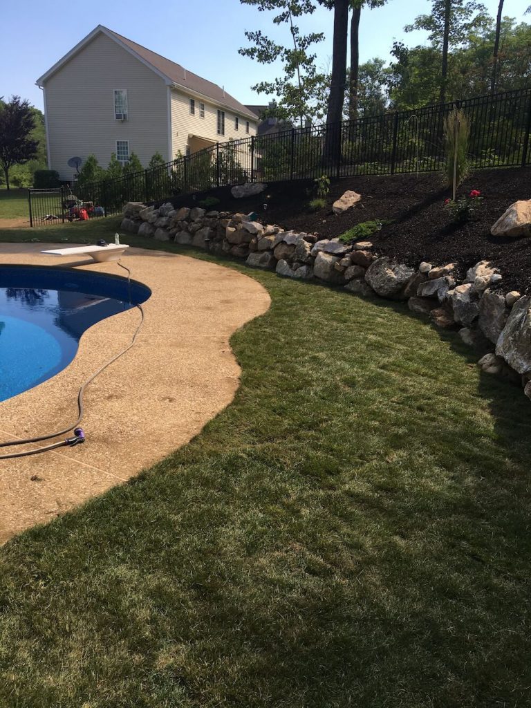 Final sod instillation around yard
