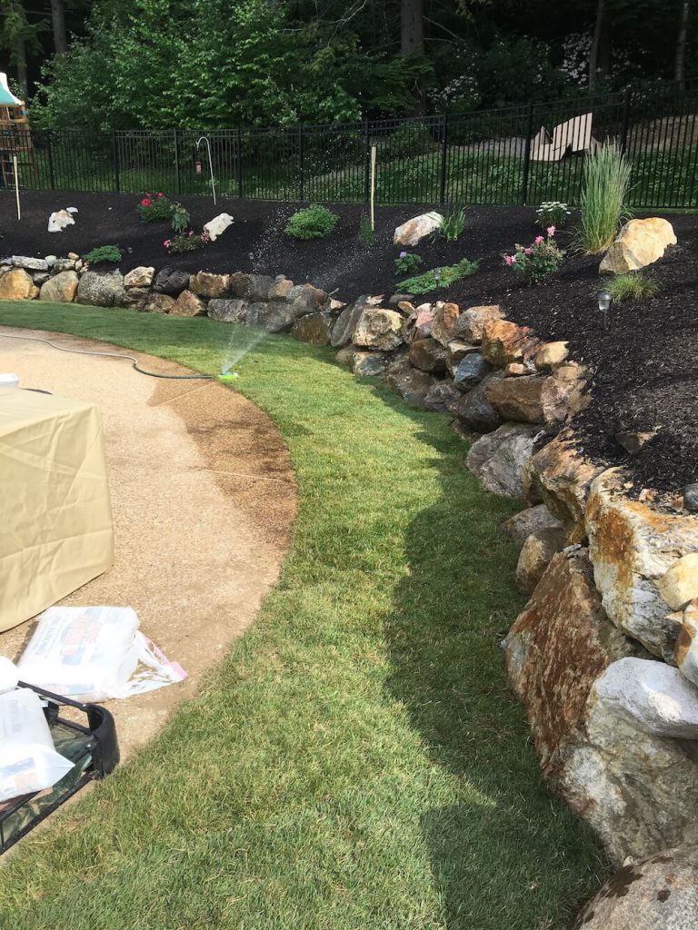 Watering sod instillation