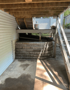 Manchester NH - Stone Retaining Wall - Under Deck Retaining Wall Replacement